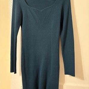 Pink Lily Dark Teal Long Sleeve Sweater Dress